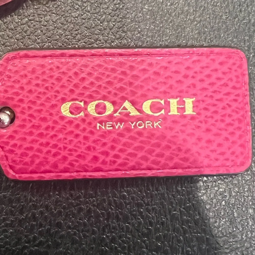 Coach Poppy Pink Bag Charm with matching Hangtag